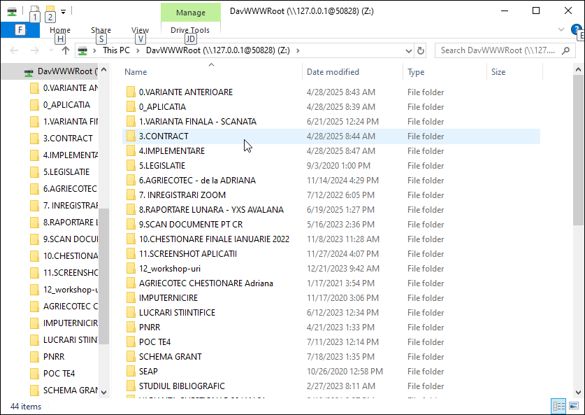 Windows Explorer - drive montat